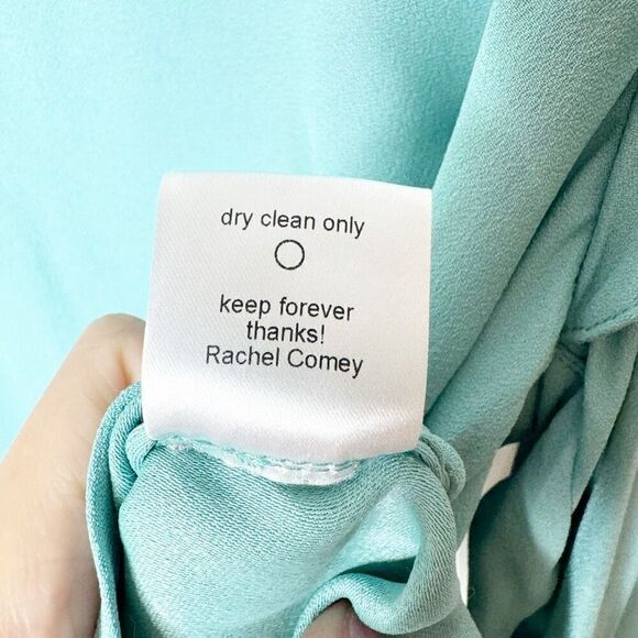 Rachel Comey Veracity Teal Blue V Neck Long Sleeve Blouse Viscose Women’s Size 8 - Picture 11 of 13